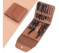 Teamkio 12pcs Manicure Set Pedicure Nail Clippers Set Viaggio Igiene Kit In Acciaio Inox Professionale Cutter Cura Set Forbici Pinzette Coltello Orecchio Pick Strumenti Kit Grooming con Custodia in