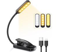 TEAMPD Luce da Lettura, USB Ricaricabile Lampada da Lettura, 10 LEDs 3 Modalità 100-10% Luminosità Regolabile Luce per Lettura Libri a Letto con Clip, Luce Lettura per Libro,Portatili,Viaggio,Bambini