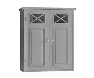 Teamson Home Dawson Arredo Bagno Pensile con 2 Porte Grigio EHF-6810G