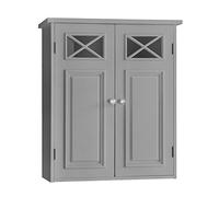 Teamson Home Dawson Arredo Bagno Pensile con 2 Porte Grigio EHF-6810G | Per bagno, Due ante