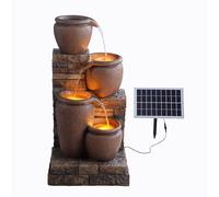 Teamson Home Fontana a cascata 4 ripiani energia solare, Terracotta