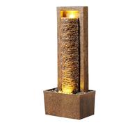 Teamson Home Fontana alta della cascata della fontana all'aperto del giardino con le luci calde del LED ha stratificato la progettazione della roccia