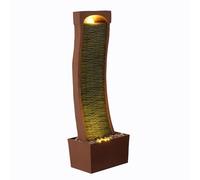 Teamson Home Fontana Curva Moderna LED Ardesia Rossa per Casa e Giardino