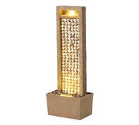 Teamson Home Fontana da giardino design costiero con luce LED e acqua scorrevole effetto conchiglie in poliresina marrone per giardino e balcone