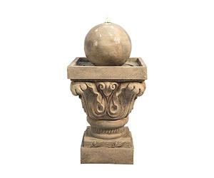 Teamson Home Fontana d'Acqua Bacino Sfera a 2 Livelli con Luci e Pompa per Esterni e Giardino, Ornamento Zen a Cascata per Interni, Decorazione del Patio