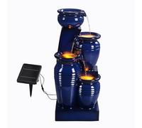 Teamson Home Fontana d'Acqua Solare 4 Livelli a Cascata, Blu Navy