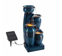 Teamson Home Fontana Solare a 4 Livelli a Cascata 28.74 pollici Blu
