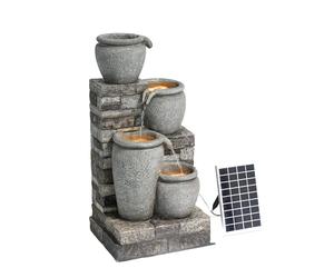 Teamson Home Fontana Solare Grigio 4 Livelli per Esterni | Decorativa