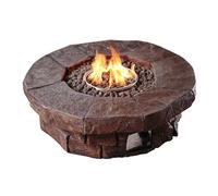 Teamson Home Giardino All'aperto Braciere a Gas, Stufa da Tavolo con Focolare, con Rocce Laviche e Copertura