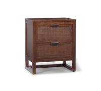 Teamson Home Hatteras Comodino 51 cm 2 Cassetti Rattan Noce