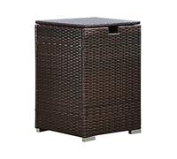Teamson Home Outdoor Fire Pit Gas Bottle Cover, Porta di accumulo di Gas per Incendio, Tavolo di deposito di Rattan con Coperchio, mobili da Giardino Rattan