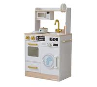 Teamson Kids cucina bianca in legno per bambini con orto, forno, lavello, lavatrice e accessori per gioco educativo creativo