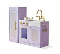 Teamson Kids, Cucina Giocattolo, Little Chef Chester, MDF, 85,4 x 30 x 80,4 cm, Viola, Moderna, 2 Moduli con Frigo e Fornelli, Per Bambini dai 3 Anni, 15,6 kg
