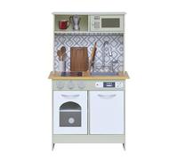 Teamson Kids Cucina in legno per bambini, Bianco/Verde versatile | pensato per il gioco creativo dei bambini, per uso quotidiano