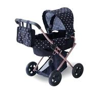 Teamson Kids Passeggino per Bambole, 2-in-1 Classic, da 3 Anni, Nero, con Navicella Rimovibile, Metallo e Poliestere, 56x37x64 cm, Olivia's Little World, 1.8 kg