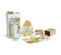 Teamson Kids Set Colazione Little Chef Santa Barbara, Giocattolo per Bambini 3+ Anni, 14x15x25 cm, Bianco, MDF, Include Tostapane, Macchina Caffè, Vassoio e 27 Accessori, 1.8 kg