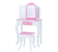 Teamson Kids Set Da Toeletta Rosa Con Specchio E Luci In Legno TD-11670FL