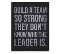 Teamwork Motivational Wall Art Build A Team So Strong They Dont Know Who The Leader Is Leadership Quote Poster for Office Workplace Business Decor(Framed,12x18inch(30x45cm))