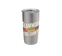 Teamwork So I Don't Anti-Social Employee Jokes - Bicchiere termico in acciaio inox doppia parete