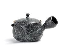 TEANAGOO Japan Kyusu (241 g) - Teiera in Ceramica Con Infusore e Manico Laterale per Tè Sfuso - Set per Tea Party in Argilla, VP1, Nero