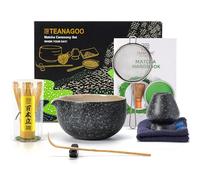 TEANAGOO MATCH KIT, Set da 7 pezzi, Matcha Cerimoniale, Matcha set da tè matcha per preparare la colazione/latte, set con ciotola (chawan)/frusta matcha, regalo per gli amanti del matcha