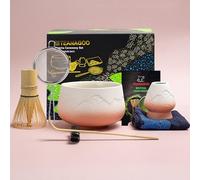 TEANAGOO MATCHA KIT (7 pezzi) da donna, kit per frusta Matcha Mtacha, ciotola per matcha beccuccio versatore, frusta in bambù (chasen), paletta (chashaku), supporto per frusta, N25