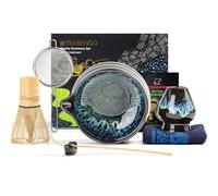 TEANAGOO MATCHA KIT 7 pezzi, kit per cerimonia, set da tè matcha per preparare colazione/latte matcha, ciotola in ceramica con beccuccio e frusta, regalo per gli amanti del matcha