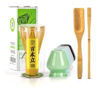 TEANAGOO MATCHA KIT, frusta per matcha (Chasen), cucchiaio tradizionale (chashaku), cucchiaino, supporto per frusta: il set perfetto per preparare una tazza di tè