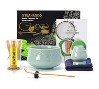 TEANAGOO MATCHA KIT, Matcha Set in ceramica, kit matcha per cerimonia, set da tè matcha per preparare la colazione/latte, set con frusta per matcha e ciotola con cucchiaio e setaccio