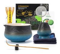 TEANAGOO MATCHA KIT, Matcha Set in ceramica, kit per cerimonia del tè matcha, set da tè matcha per preparare la colazione/latte, set con frusta e ciotola con tutti gli accessori