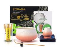 TEANAGOO MATCHA KIT, Matcha Set rosa, kit per cerimonia del matcha, set da tè matcha per preparare la colazione/latte, frusta per matcha e ciotola rosa con cucchiaio e setaccio