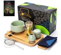 TEANAGOO Matcha, set di frusta per matcha, in bambù (chasen), cucchiaio (chashaku), porta frusta per matcha, set per preparare il tè. O38, kit per tè verde in polvere