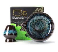 TEANAGOO Set di 2 ciotole per Matcha con beccuccio, in ceramica, 510 ml, con supporto per frusta, per tè verde, regalo per amici/familiari
