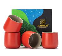 TEANAGOO Tazza da tè giapponese, 205 ml, rossa, H19, 4 pezzi/scatola, tazze da tè giapponesi, tazze da tè cinesi, tazze da tè giapponesi occupate