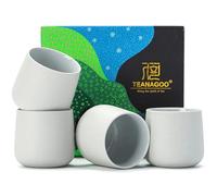 TEANAGOO Tazza da Tè Giapponese in Ceramica, 205 ml, Grigio Lt., H5, 4 Pz/scatola, Tazze da Tè Giappone, Tazza da Tè Cinese, Tazze da Tè Asiatiche, Tazze Senza Manici, Tazza da Tè in Ceramica