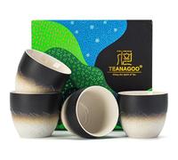 TEANAGOO Tazza di Tè Giapponese, 5,6 Oz/160ml, Gradient Navy Black, H24, 4 Pz/Box - Tazze di Tè Cinese e Asiatico Senza Manici