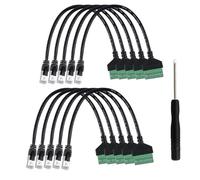 Teansic 10 adattatori terminali a vite da RJ45 maschio a 8 pin, 0,3 m RJ45 8p8c a 8 pin, connettore terminale per Ethernet Cat 5/5e/6, adattatore di rete DVR digitale CCTV (maschio)
