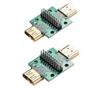 Teansic 2 schede di prova HDMI tipo A maschio a femmina con scheda PCB 19 pin 2,54 mm presa bifacciale con connettore pin per trasferimento di cavi di linea data