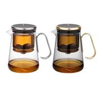 Teapot Magnetic Glass With Infusers, Elegant Tea Brewer With Handle, Ornament Tea Kettle For Tea Lover, 5,91 x 3,94 x 3,94 Inches Loose Tea Strainer For Blooming and Loose Leave Tea