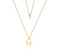 Teaque Collana con Iniziale Collana Donna, Collana Personalizzata in Oro 18 Carati Placcato Oro, Collana Nome G Ipoallergenico Collana Signore Regali per Collane Donna, Collana con Lettera, Necklace