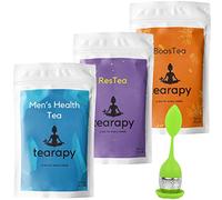 tearapy Confezione da tè da uomo - Set regalo di lusso Wellness sfusi per tè energico, miscela di tè alle erbe benessere, aiuto per dormire, idea regalo da uomo+infusore incluso