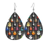 Teardrop Leather Dangle Earrings Color Acoustic And Electric Guitars | Orecchini in pelle a forma di lacrima design di fascia alta Per decorazione per abbigliamento Every Outfit