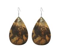 Teardrop Leather Dangle Earrings Dangerous Wild Dog 2Pcs | Jewelry Gioielli design di fascia alta Per adatti per l'uso quotidiano