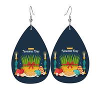 Teardrop Leather Dangle Earrings Happy Nowruz | orecchini da donna pelle sintetica lacrima Per adatti per l'uso quotidiano feste e appuntamenti