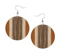 Teardrop Leather Dangle Earrings Oranges Wood Painting 2Pcs | lacrima Orecchini in pelle a forma di lacrima design di fascia alta Per le donne Ragazze