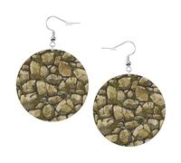 Teardrop Leather Dangle Earrings Stone Wall 2Pcs | Jewelry Orecchino lacrima Per feste e appuntamenti