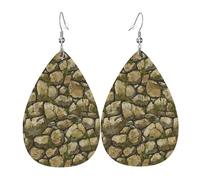 Teardrop Leather Dangle Earrings Stone Wall 2Pcs | leggeri e lussuosi Teardrop Leather Dangle Earrings design di fascia alta Per decorazione per abbigliamento