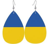 Teardrop Orecchini Flag Of Ukraine Print Confortevoli Orecchini Pendenti Lunghi Stampa Ciondolo Orecchio Per Mamma Decorazioni Bambina