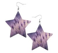 Teardrop Orecchini Purple Lavender Stampa Orecchini Pendenti Lunghi Confortevoli Ciondolo Orecchio Per Decorazioni Bambina Festa