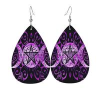 Teardrop Orecchini The Triple Moon Goddess Wiccan Pentagram Symbol Confortevoli Orecchinis Da Donna Stampa Ciondolo Orecchio Per Vacanze Festa Mamma